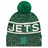 New York Jets New Era 2025 Sideline Cold Weather Cuffed Knit Hat with Pom Green | NFL