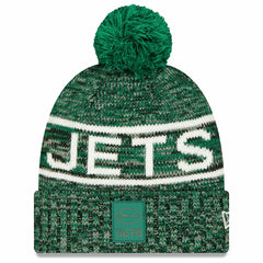 New York Jets New Era 2025 Sideline Cold Weather Cuffed Knit Hat with Pom Green | NFL