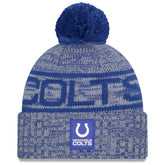 Indianapolis Colts New Era 2025 Sideline Cold Weather Cuffed Knit Hat with Pom Royal | NFL