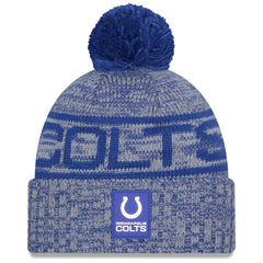 Indianapolis Colts New Era 2025 Sideline Cold Weather Cuffed Knit Hat with Pom Royal | NFL