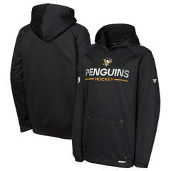 Pittsburgh Penguins Fanatics Youth Authentic Pro Rink Raglan Hoodie - Black - NHL