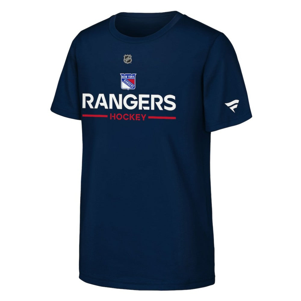 New York Rangers Fanatics Youth Authentic Pro Wordmark T-Shirt - Navy - NHL