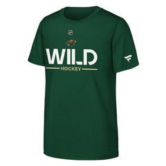 Minnesota Wild Fanatics Youth Authentic Pro Wordmark T-Shirt - Green - NHL