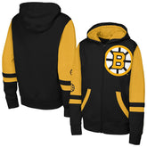 Boston Bruins Outerstuff Youth Face Off Full-Zip Hoodie - Black - NHL