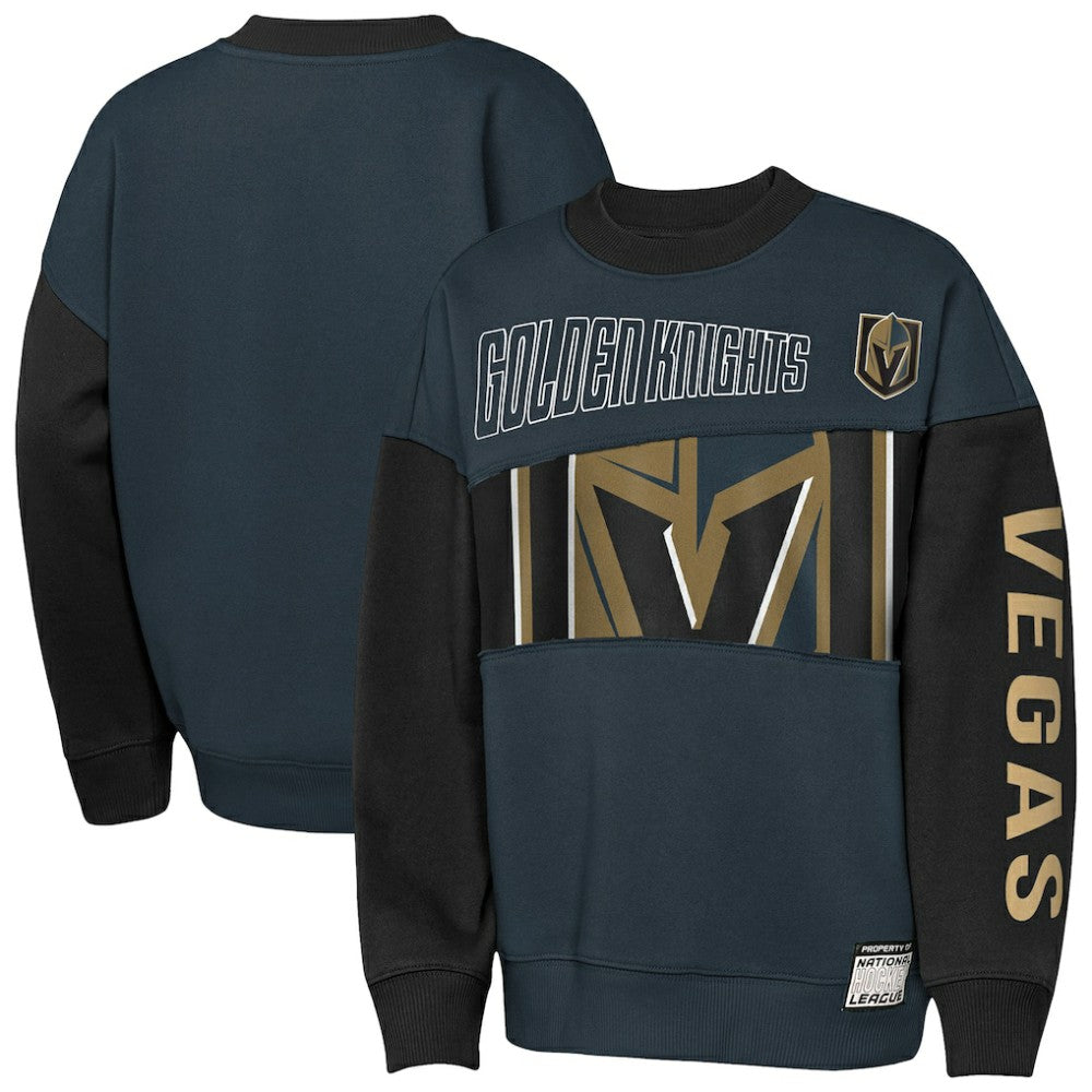 Vegas Golden Knights Outerstuff Youth Impact Player Sweatshirt - Steel/Black - NHL