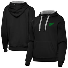 Detroit Red Wings Antigua Women's St. Patrick's Day Victory Pullover Hoodie - Black - NHL