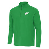 Detroit Red Wings Antigua St. Patrick Intent Quarter-Zip Pullover Top - Kelly Green - NHL