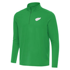 Detroit Red Wings Antigua St. Patrick Intent Quarter-Zip Pullover Top - Kelly Green - NHL