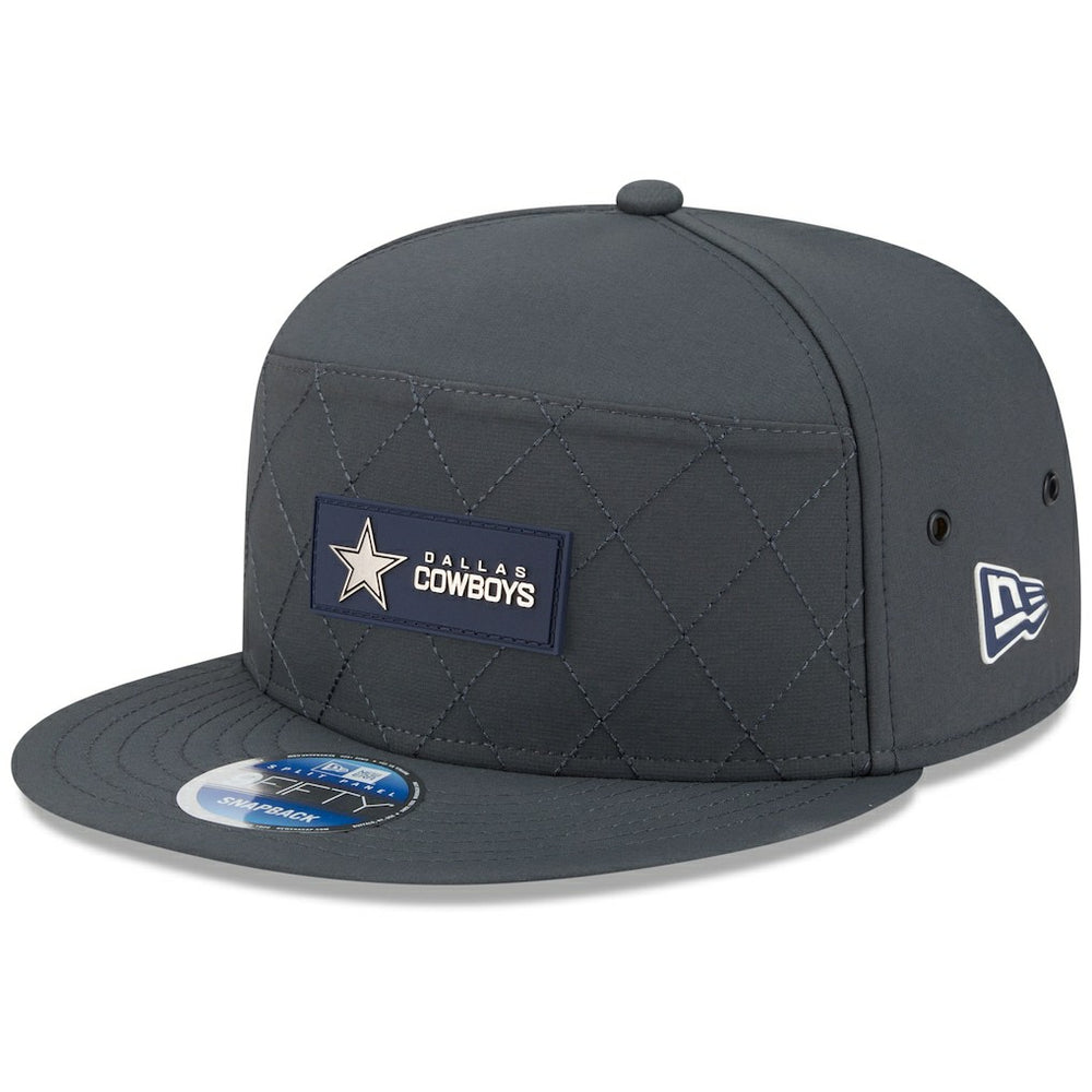Dallas Cowboys New Era 2025 Sideline Cold Weather Split Panel 9FIFTY Snapback Hat Charcoal | NFL