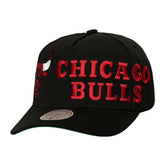 Chicago Bulls Busted Logo Wordmark Wrap-Around Pro Pinch Adjustable Hat Black - NBA