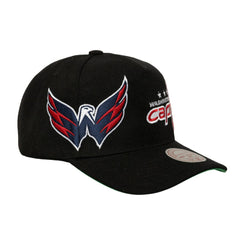 Washington Capitals Mitchell & Ness Busted Logo Wordmark Wrap-Around Pro Pinch Adjustable Hat - Black - NHL