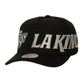 Los Angeles Kings Mitchell & Ness Busted Logo Wordmark Wrap-Around Pro Pinch Adjustable Hat - Black - NHL