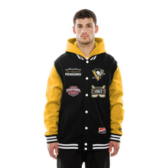 Pittsburgh Penguins New Era Full-Snap Fleece Hoodie Jacket - Black/Gold - NHL