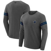 Dallas Cowboys J. Palmer Players Lounge Raglan Tri-Blend Sweatshirt Dark Heather Gray | NFL