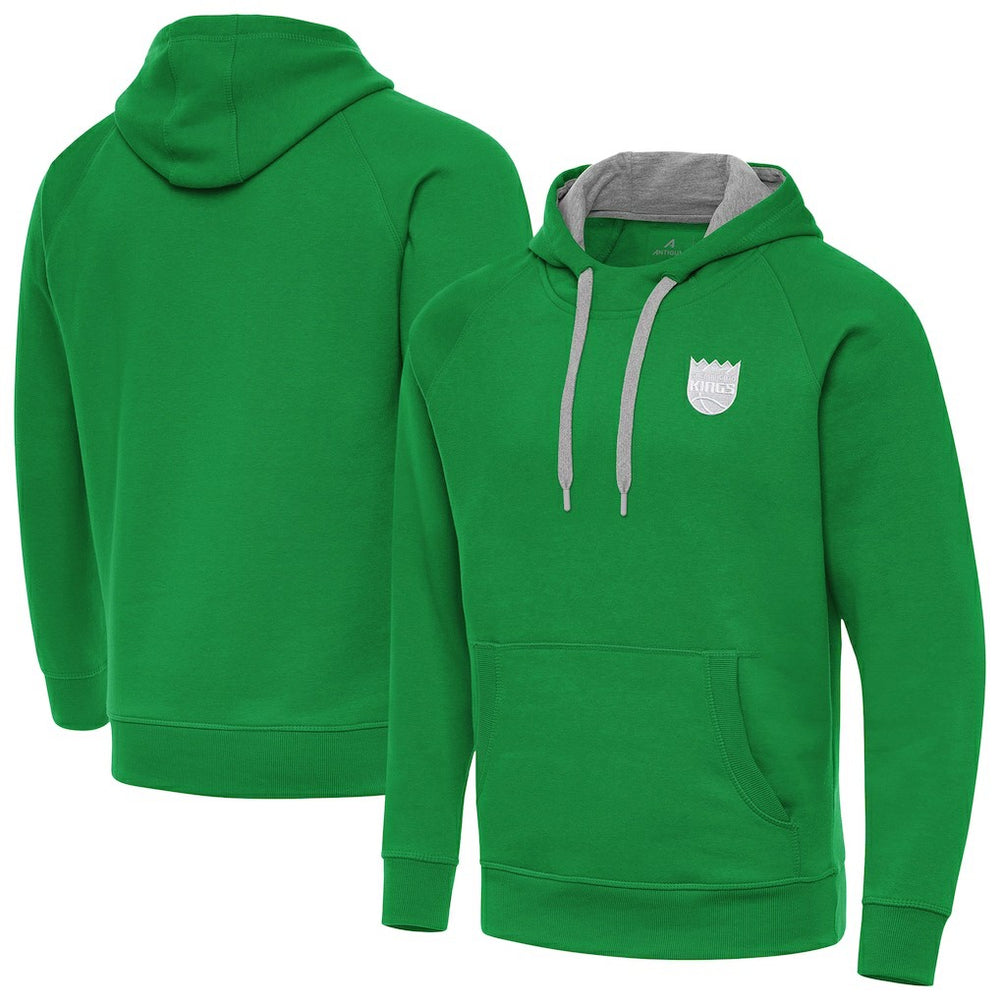 Sacramento Kings Antigua St. Patrick's Day Victory Raglan Pullover Hoodie Kelly Green - NBA