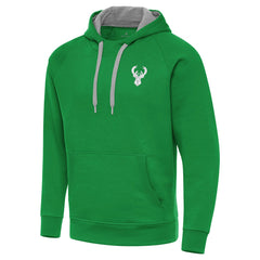 Milwaukee Bucks Antigua St. Patrick's Day Victory Raglan Pullover Hoodie Kelly Green - NBA