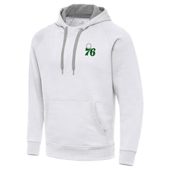 Philadelphia 76ers Antigua St. Patrick's Day Victory Raglan Pullover Hoodie White - NBA