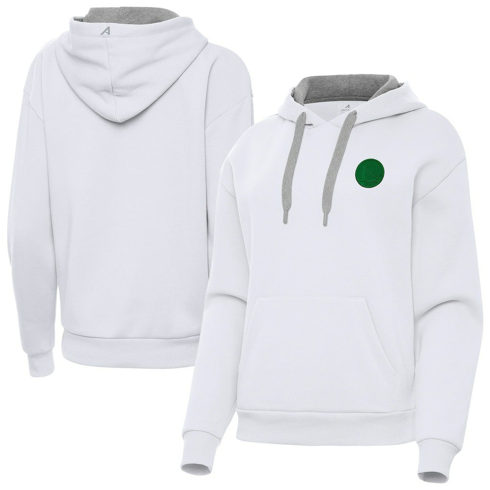Golden State Warriors Antigua Women's St. Patrick's Day Victory Pullover Hoodie White - NBA