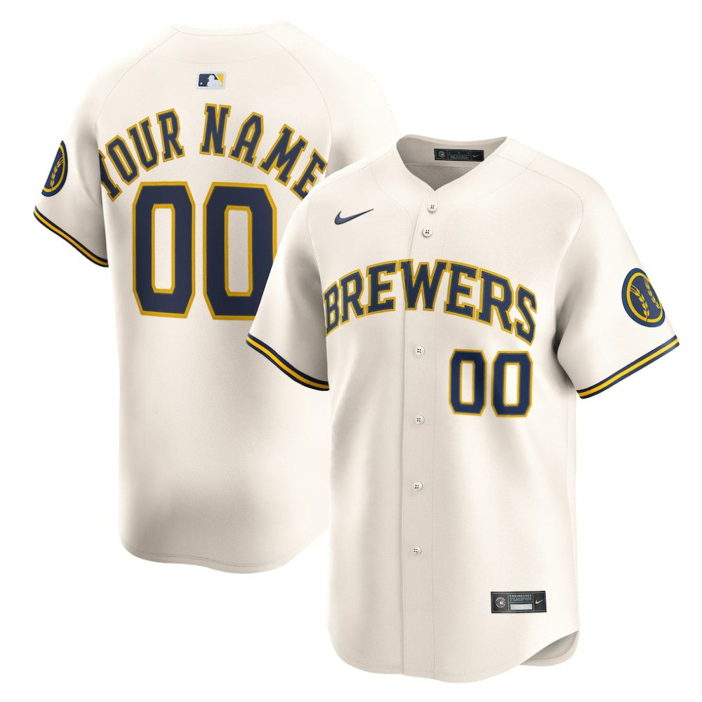 Milwaukee Brewers Nike Home Limited Custom Jersey - MLB