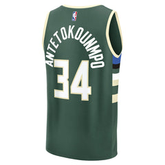 Giannis Antetokounmpo Milwaukee Bucks Fast Break Replica Player Jersey Icon Edition Hunter Green - NBA