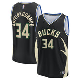 Giannis Antetokounmpo Milwaukee Bucks Fast Break Replica Player Jersey Statement Edition Black - NBA