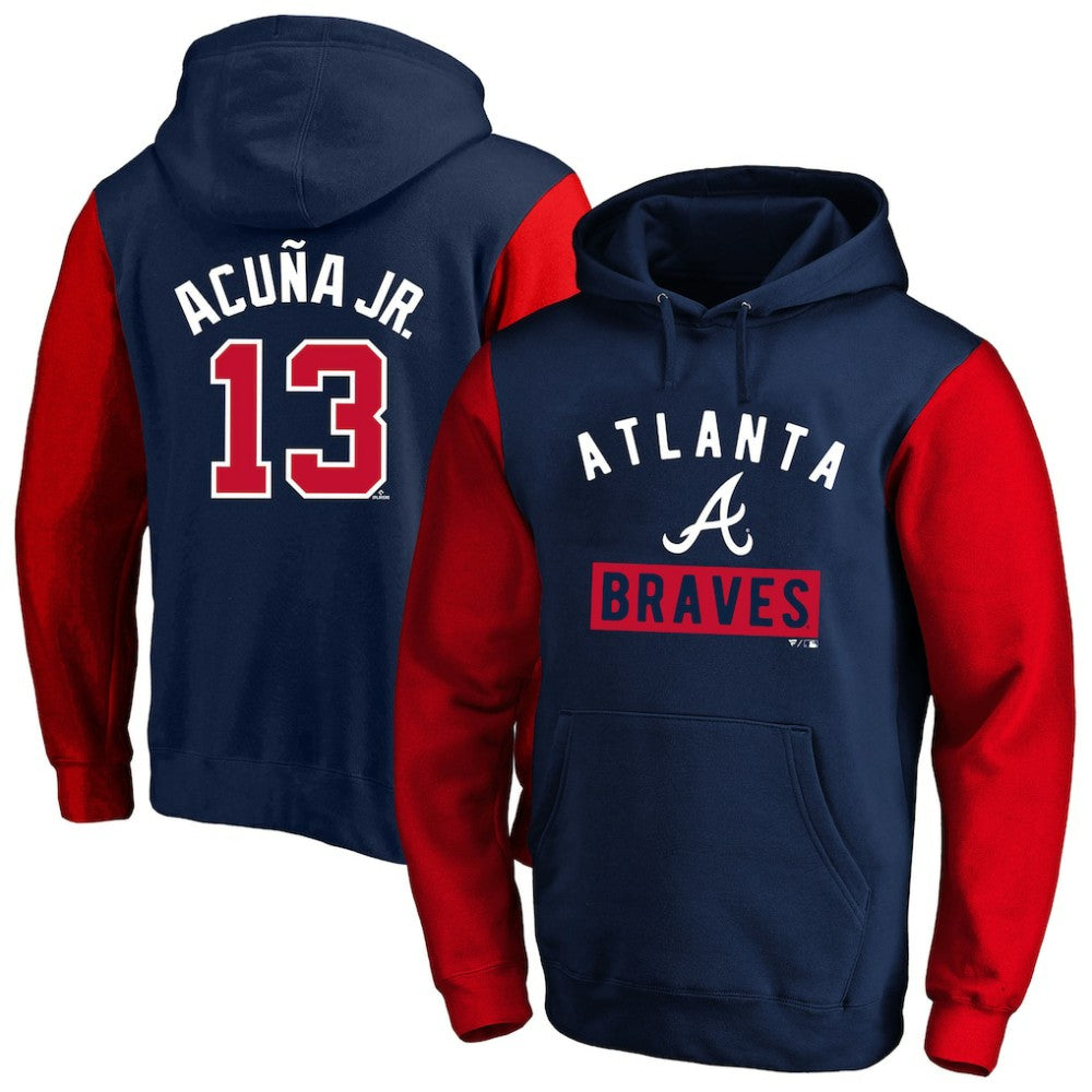 Ronald Acuna Jr. Atlanta Braves Profile Big & Tall Name & Number Fleece Pullover Hoodie - MLB