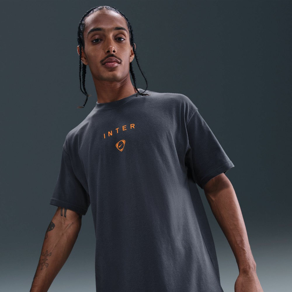 Inter Milan T90 Wordmark T-Shirt Gray | Nike