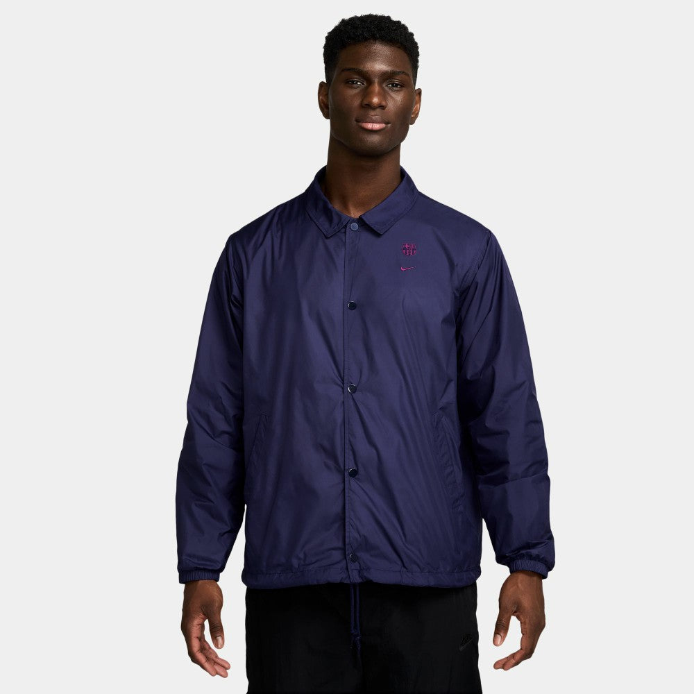 Barcelona Club Coaches Full-Snap Jacket Navy | Nike Online