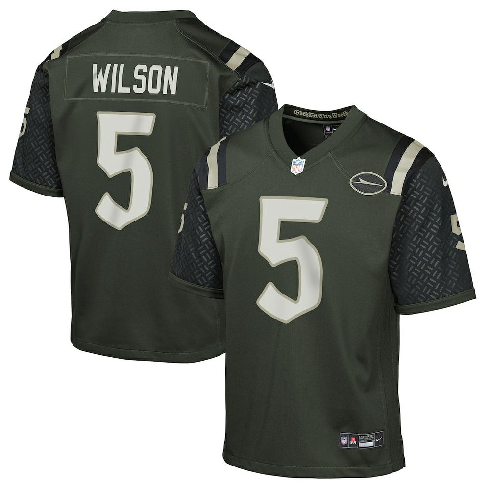 Garrett Wilson New York Jets Youth 2025 Rivalries Collection Game Jersey Gotham Green | Nike for Sale