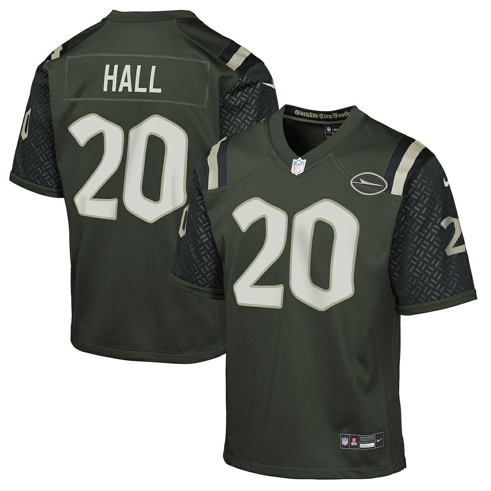 Breece Hall New York Jets Youth 2025 Rivalries Collection Game Jersey Gotham Green | Nike for Sale