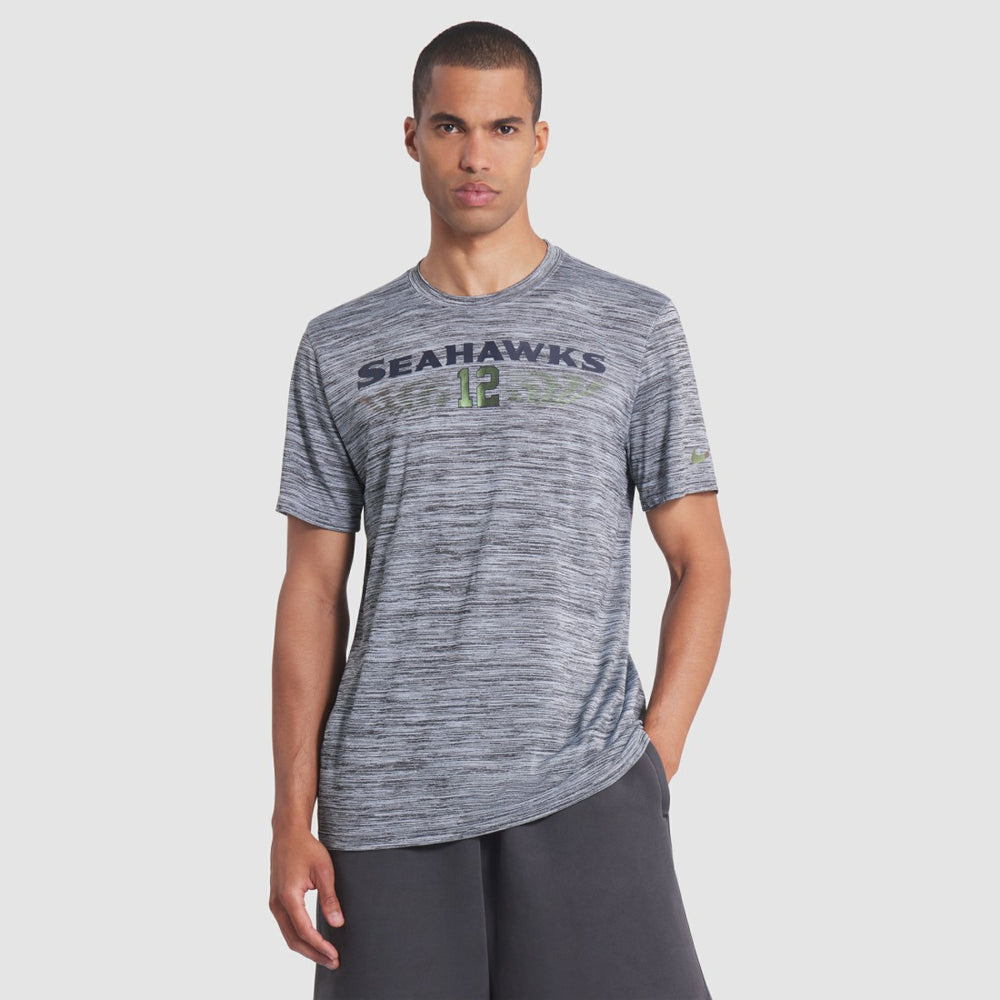 Seattle Seahawks 2025 Rivalries Collection Sideline Velocity Dri-FIT T-Shirt Wolf Gray | Nike for Sale