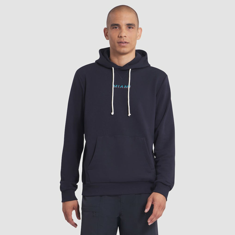 Miami Dolphins 2025 Rivalries Collection Standard Issue Sideline Dri-FIT Hoodie Pitch Blue | Nike for Sale