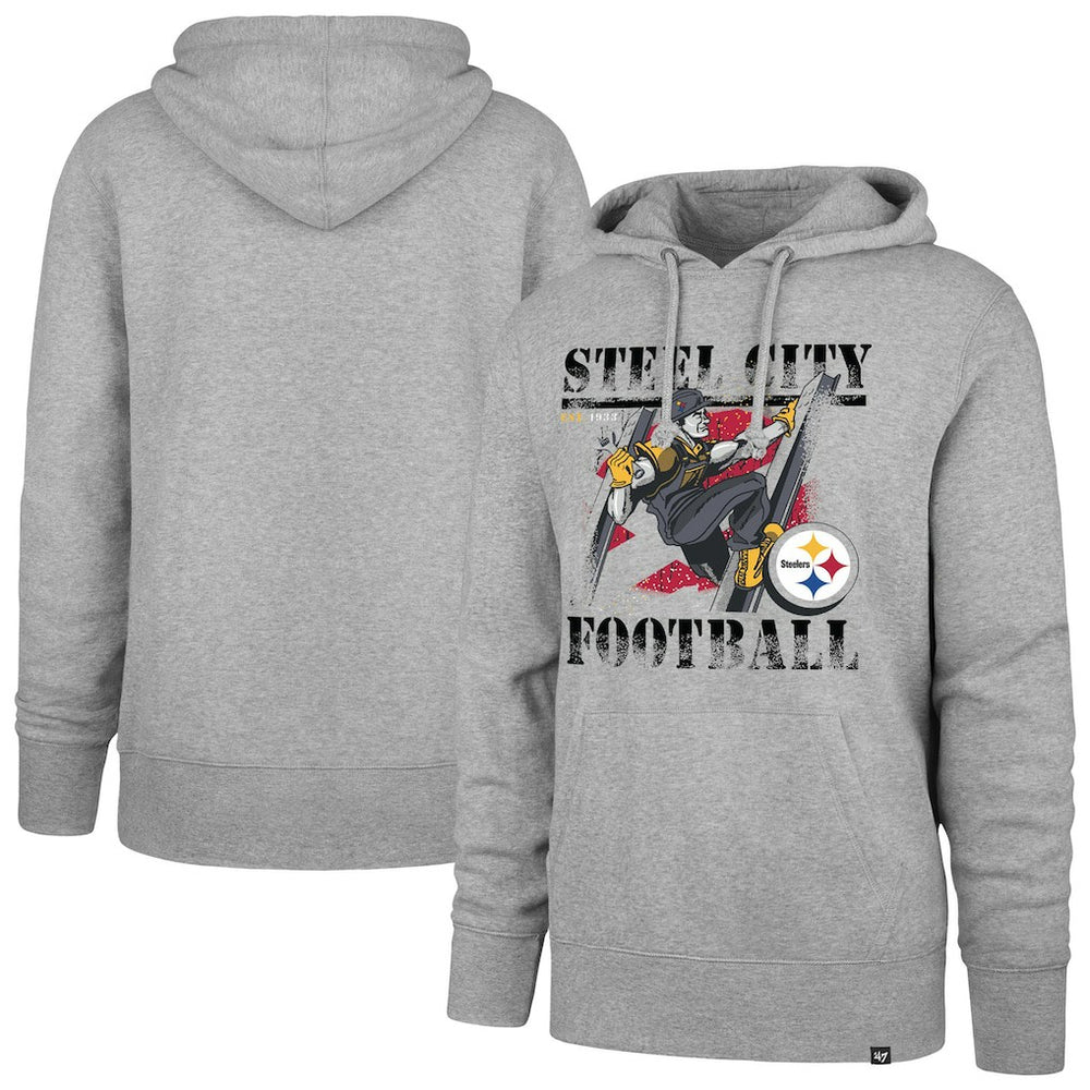 Pittsburgh Steelers '47 Regional Headline Pullover Hoodie Gray | 47 brand