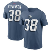 Rhamondre Stevenson New England Patriots 2025 Rivalries Collection Player Name & Number T-Shirt Storm Blue | Nike for Sale