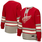 Detroit Red Wings Mitchell & Ness Women's Heritage Lace-Up Pullover Sweatshirt - Red - NHL
