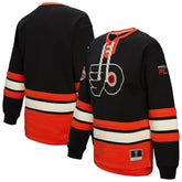 Philadelphia Flyers Mitchell & Ness Women's Heritage Lace-Up Pullover Sweatshirt - Black - NHL