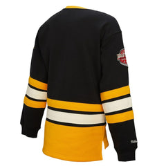 Pittsburgh Penguins Mitchell & Ness Women's Heritage Lace-Up Pullover Sweatshirt - Black - NHL