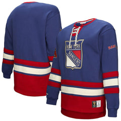 New York Rangers Heritage Lace-Up Pullover Sweatshirt - Royal - NHL