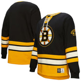 Boston Bruins Heritage Lace-Up Pullover Sweatshirt - Black - NHL