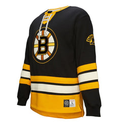 Boston Bruins Heritage Lace-Up Pullover Sweatshirt - Black - NHL