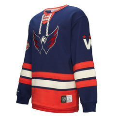 Washington Capitals Heritage Lace-Up Pullover Sweatshirt - Navy - NHL
