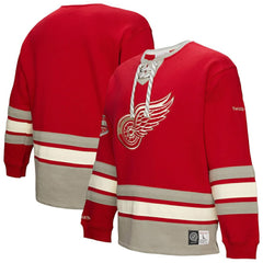 Detroit Red Wings Heritage Lace-Up Pullover Sweatshirt - Red - NHL