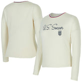 USWNT Concepts Sport Women's Kaki Hacci Knit Pullover Sweatshirt Cream - FIFA World CUP