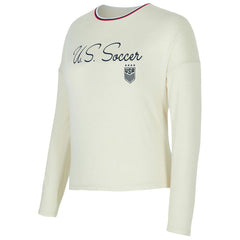 USWNT Concepts Sport Women's Kaki Hacci Knit Pullover Sweatshirt Cream - FIFA World CUP