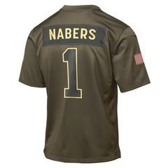 Malik Nabers New York Giants Youth 2025 Salute to Service Game Jersey Olive | Nike for Sale