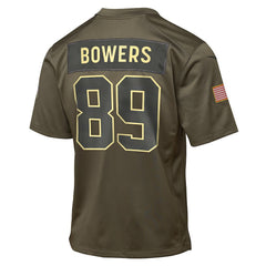 Brock Bowers Las Vegas Raiders Youth 2025 Salute to Service Game Jersey Olive | Nike for Sale