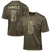 Jayden Daniels Washington Commanders Youth 2025 Salute to Service Game Jersey Olive | Nike for Sale