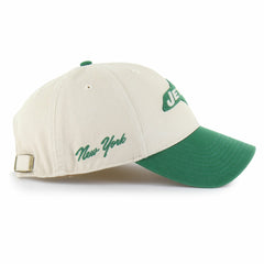 New York Jets '47 Fairfield MVP Throwback Adjustable Hat Cream/Kelly Green | 47 brand