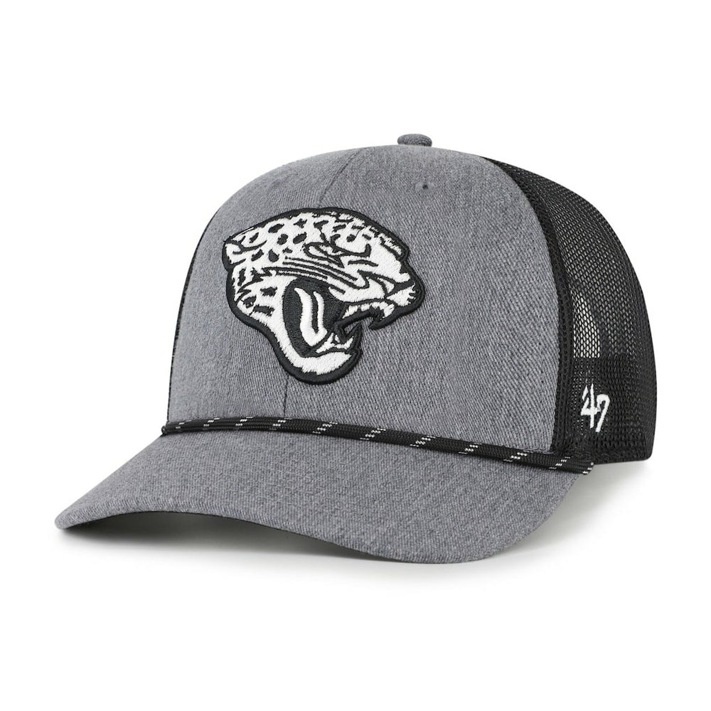 Jacksonville Jaguars '47 Carbon Rope Trucker Adjustable Hat Heather Charcoal | 47 brand