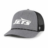 New York Jets '47 Carbon Rope Trucker Adjustable Hat Heather Charcoal | 47 brand